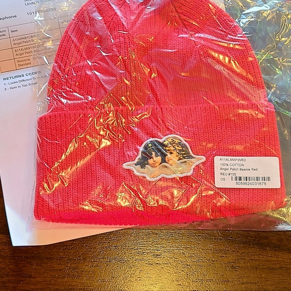 Fiorucci ANGELS BEANIE hat red New - Picture 2 of 14